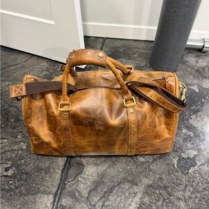 Rustic Town - Nando Adventure Leather Travel Duffle Bag (Brown)